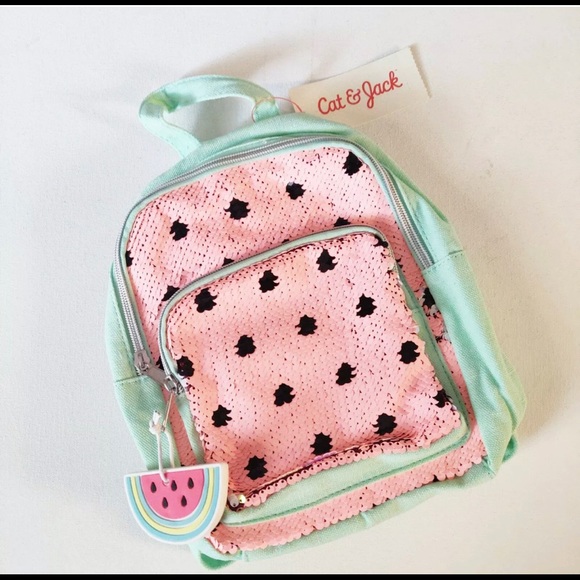 Cat & Jack Watermelon Flip Sequin Backpack - Picture 4 of 6